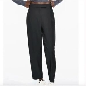 ☀️ Zara Glen Gray Pleated Dress Pants Size Large Cuffed Hem Business